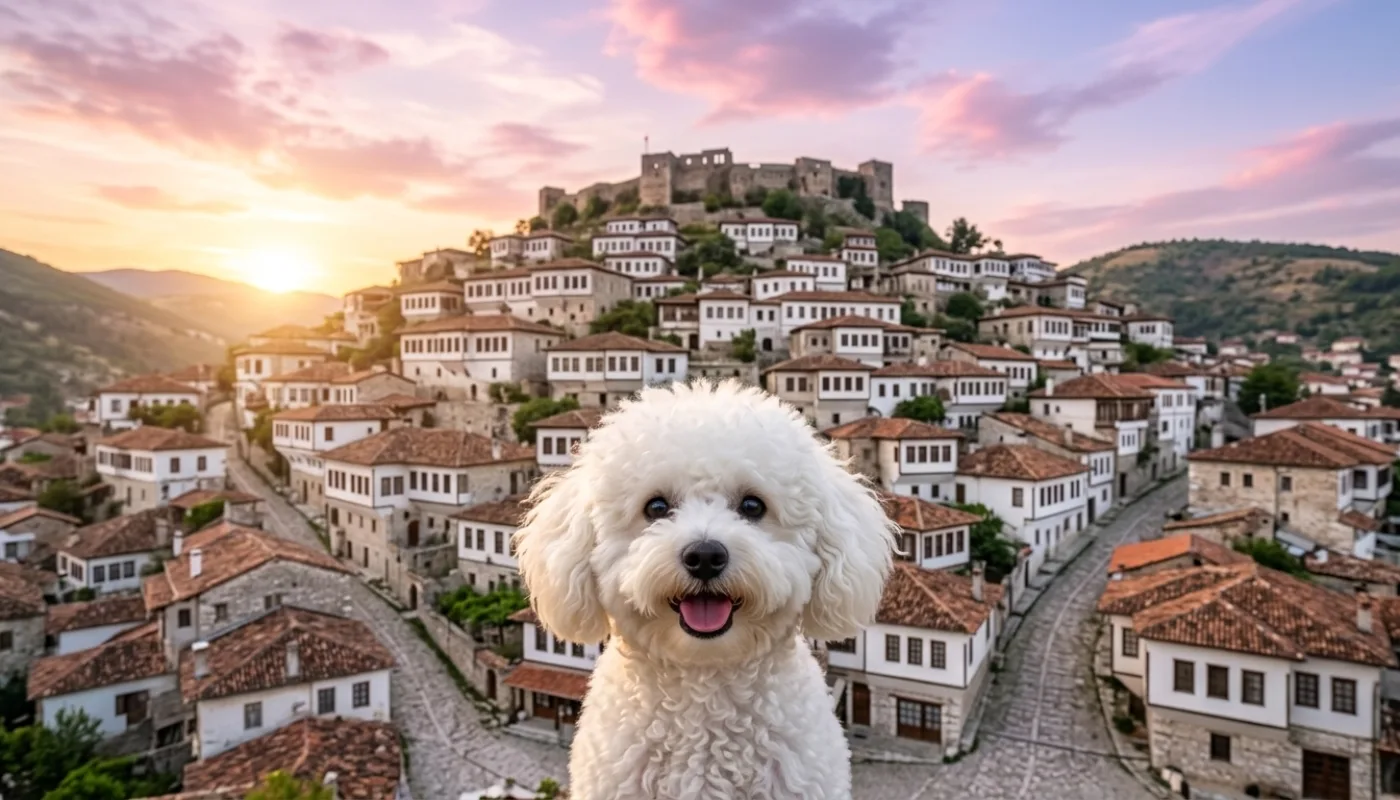 Dog travelling to Albania