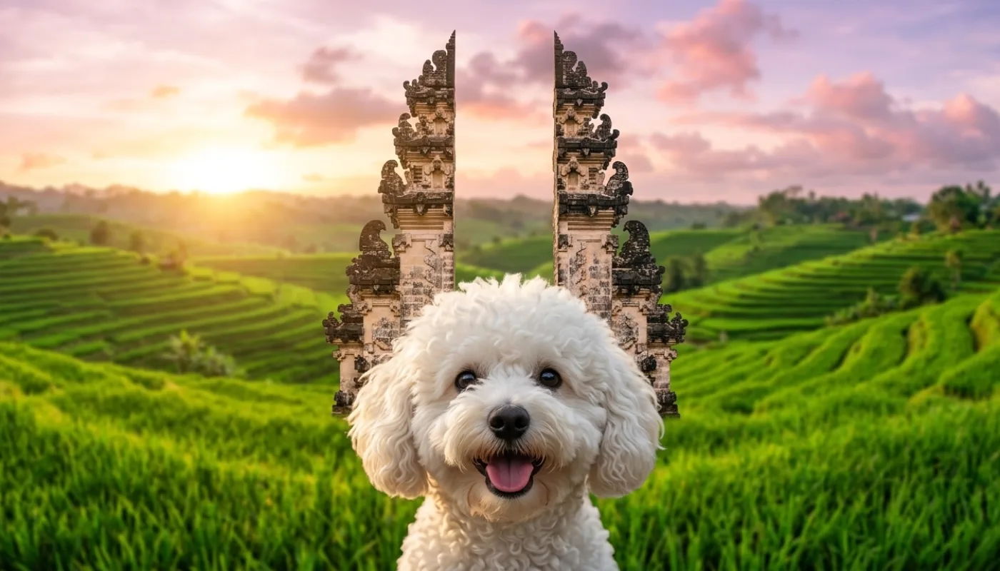 Dog travelling to Indonesia