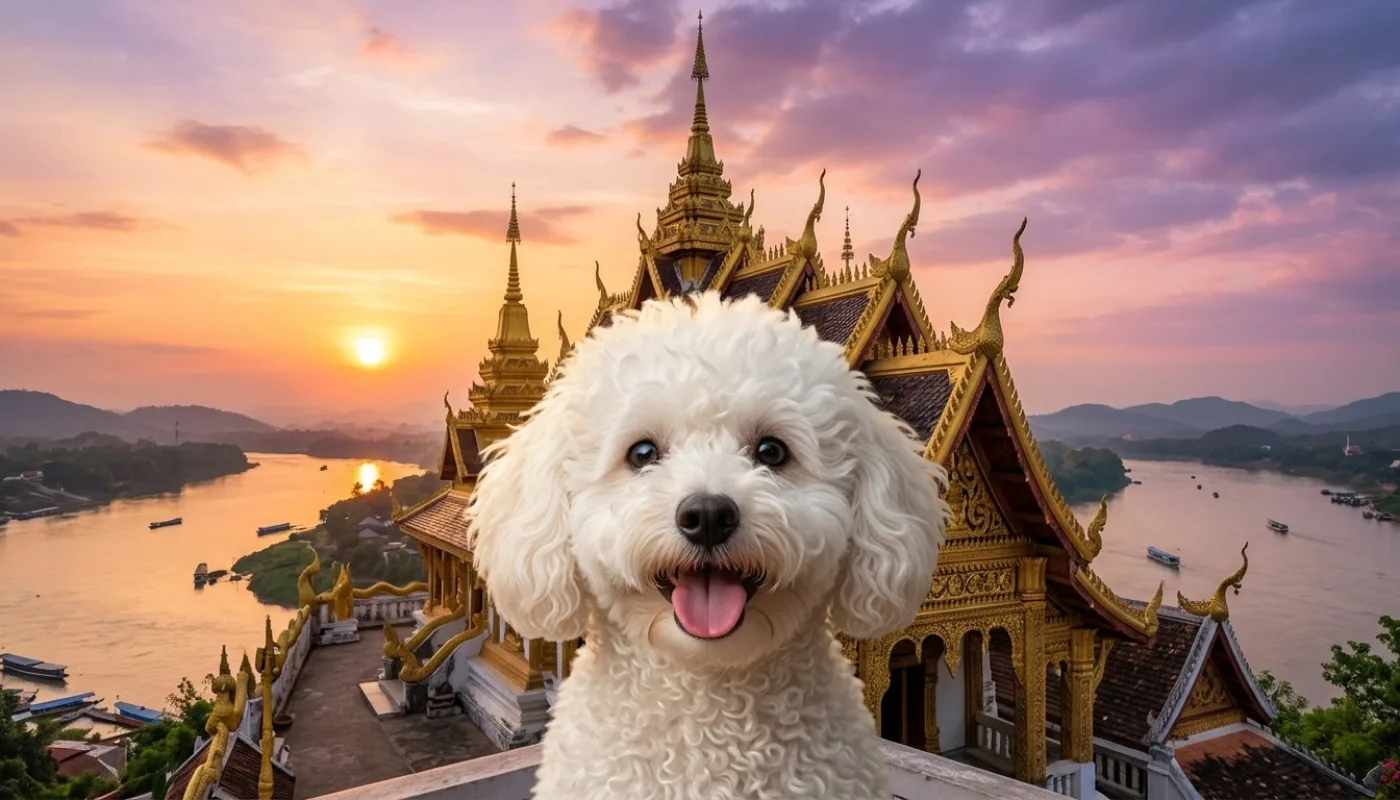 Dog travelling to Laos