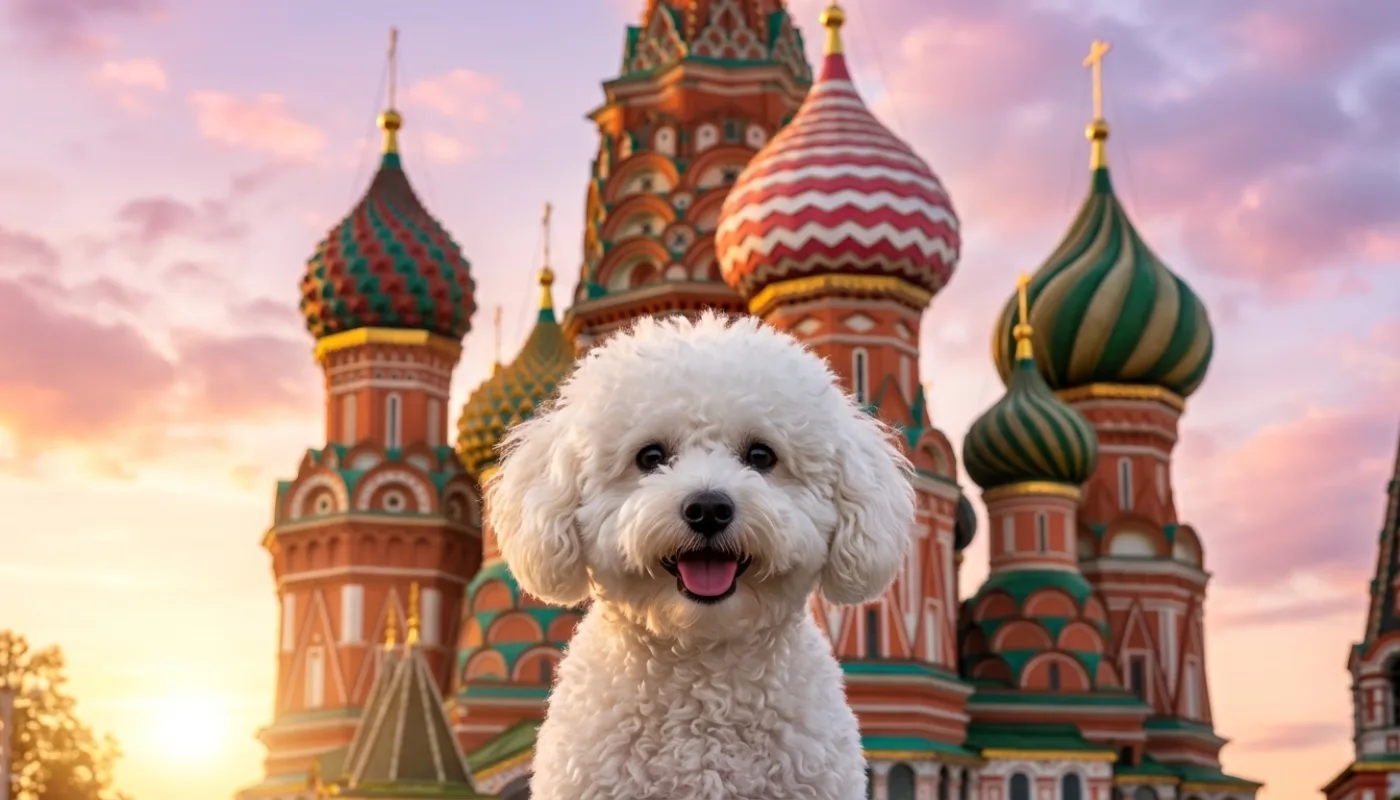 Dog travelling to Russia