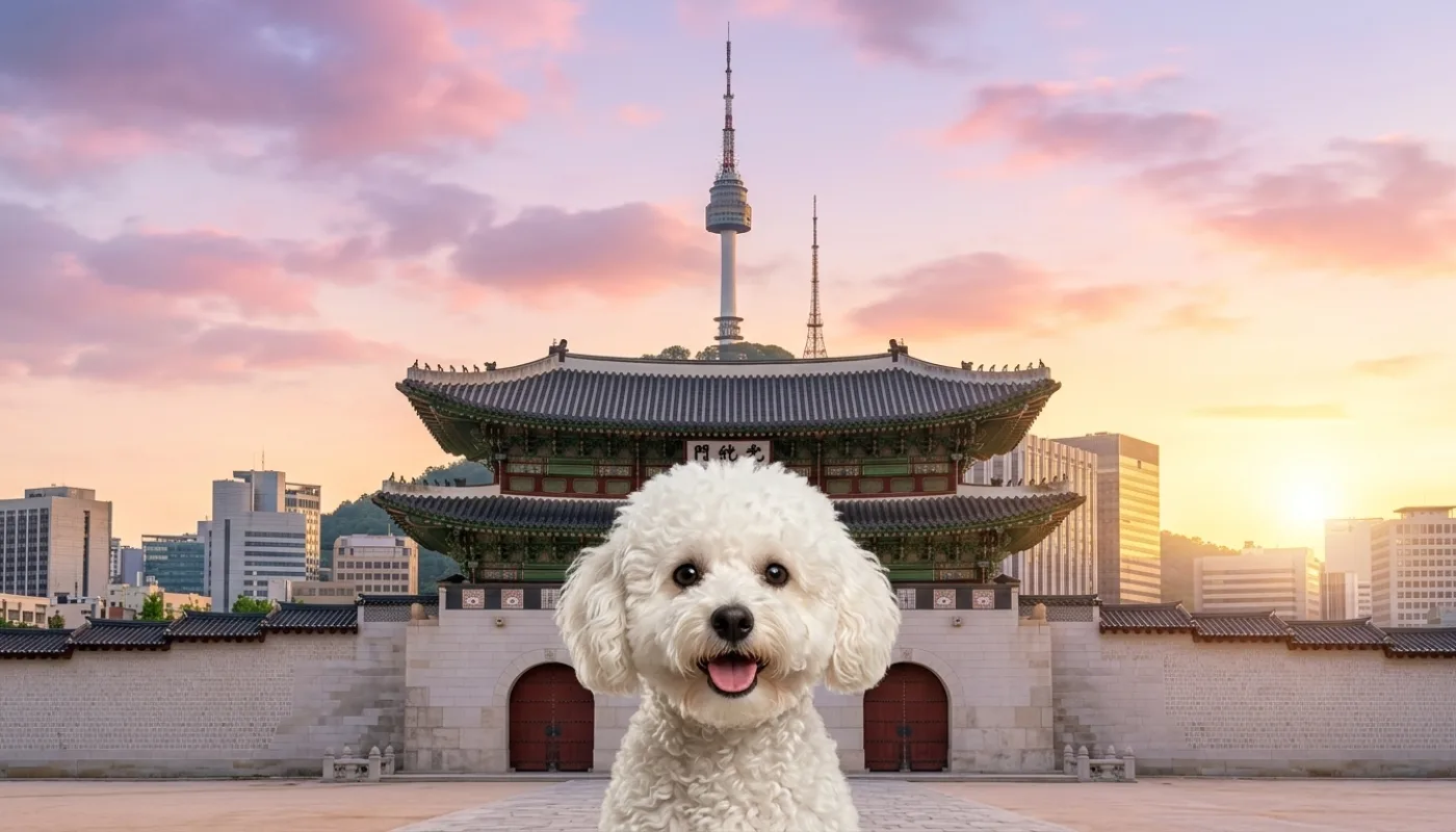 Dog travelling to South Korea