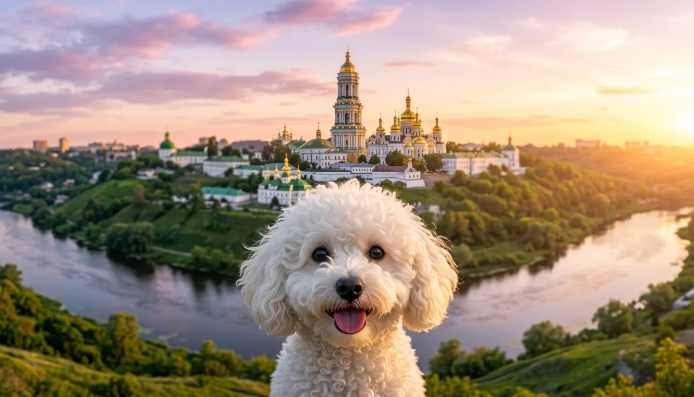 Dog travelling to Ukraine